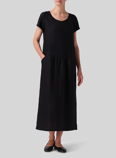 Linen Short Sleeve Dress