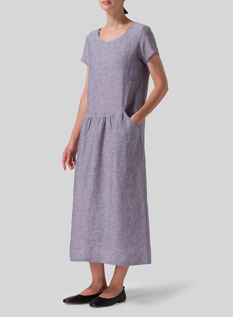 Linen Short Sleeve Dress