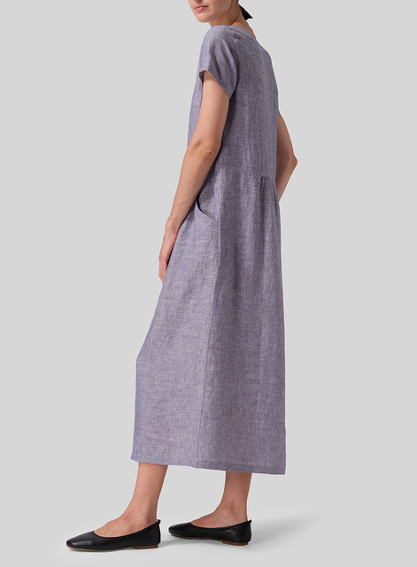 Linen Short Sleeve Dress