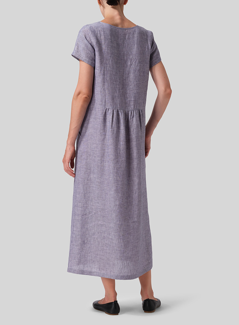 Linen Short Sleeve Dress