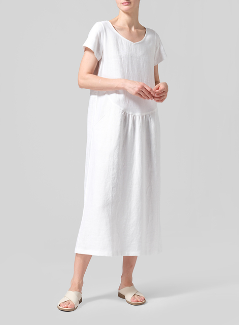 Linen Short Sleeve Dress