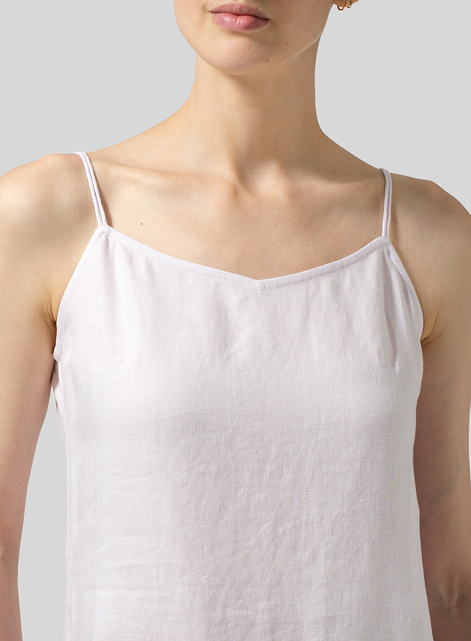 Linen Spaghetti Strap Long Dress 