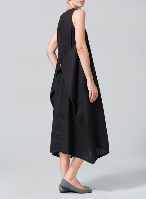 Linen Sleeveless Long Dress