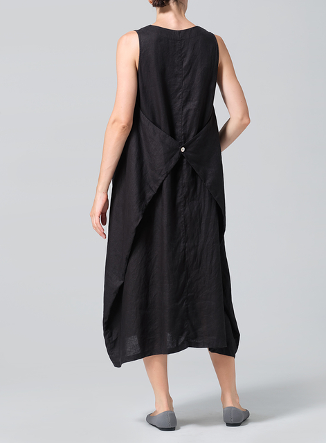 Linen Sleeveless Long Dress