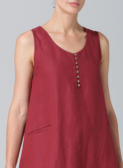 Linen Sleeveless Long Dress