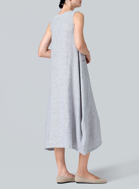 Linen Sleeveless Long Dress
