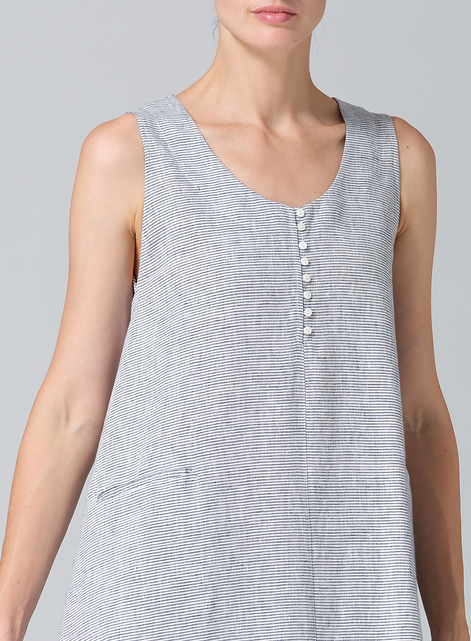 Linen Sleeveless Long Dress