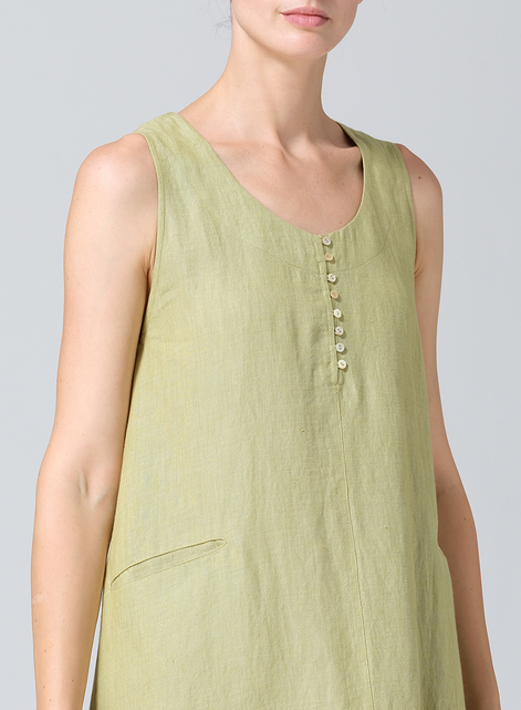 Linen Sleeveless Long Dress