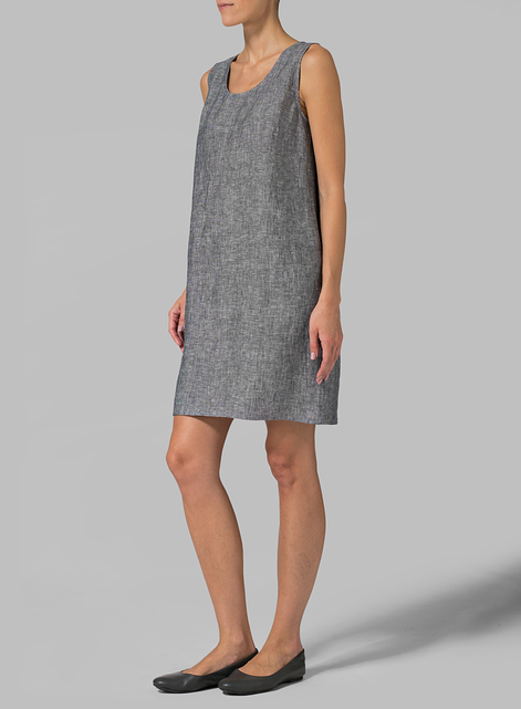 Linen Sleeveless Slip-on Dress