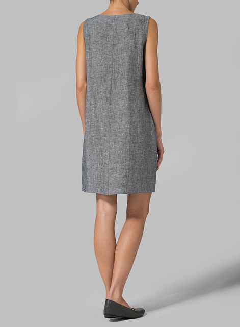Linen Sleeveless Slip-on Dress