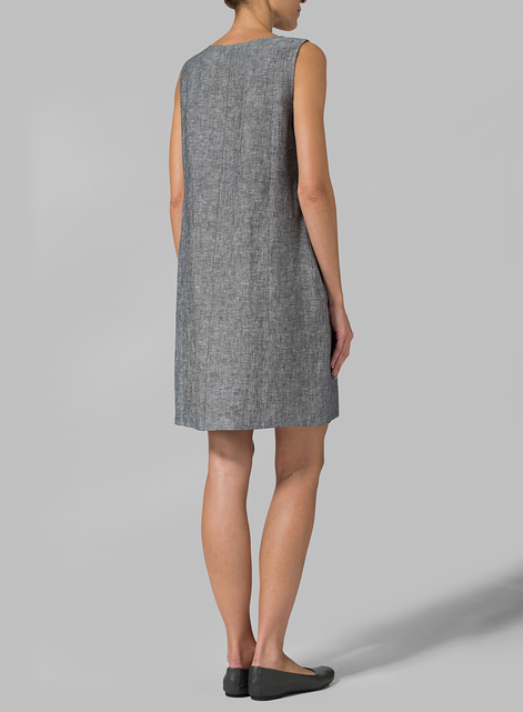 Linen Sleeveless Slip-on Dress