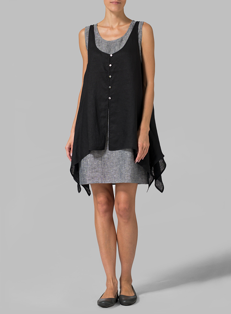Linen Sleeveless Slip-on Dress