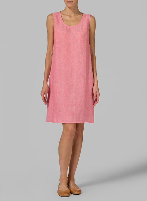 Linen Sleeveless Slip-on Dress