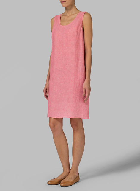 Linen Sleeveless Slip-on Dress