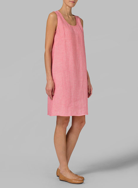 Linen Sleeveless Slip-on Dress