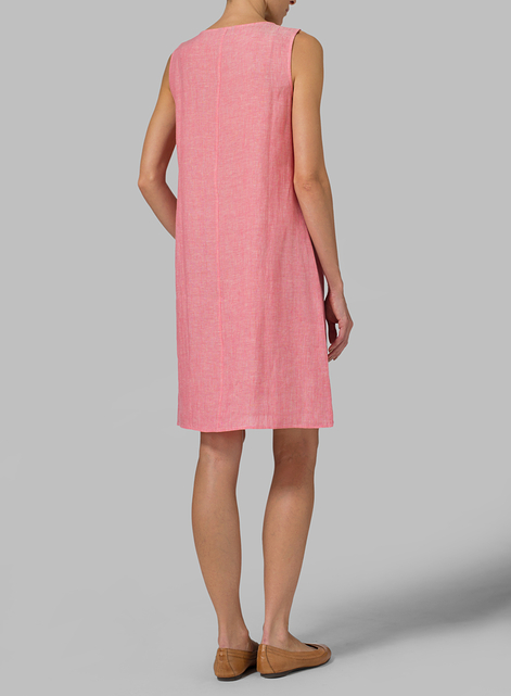 Linen Sleeveless Slip-on Dress