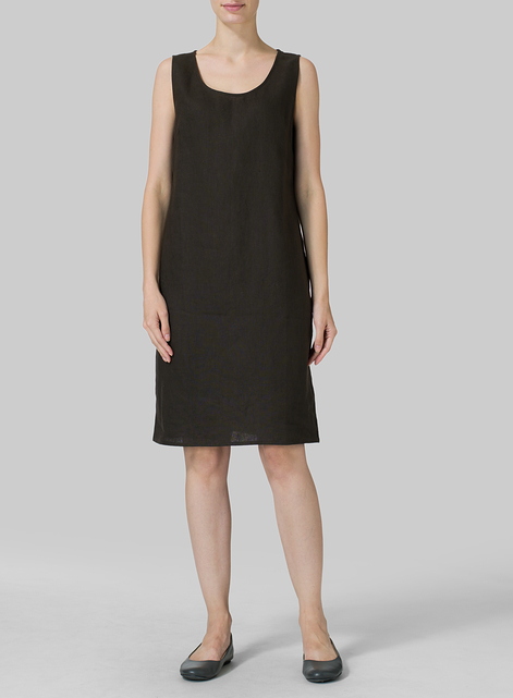 Linen Sleeveless Slip-on Dress