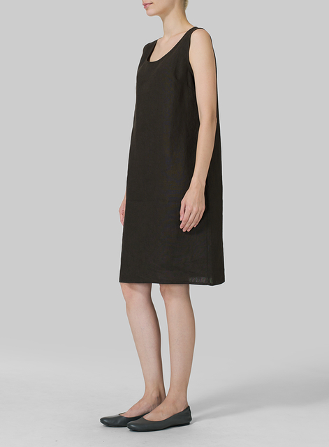 Linen Sleeveless Slip-on Dress
