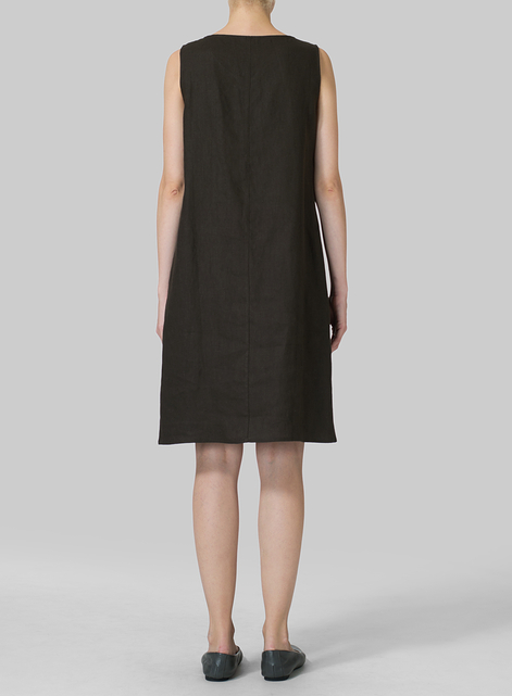 Linen Sleeveless Slip-on Dress