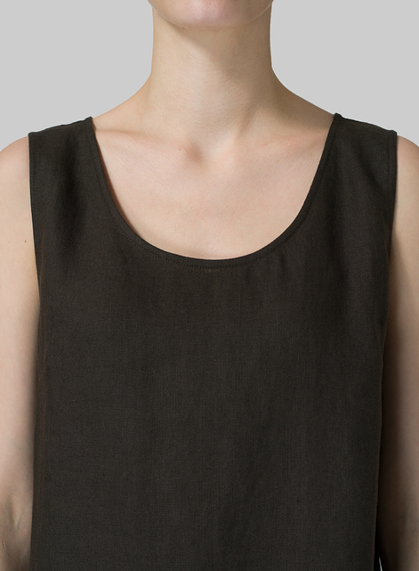 Linen Sleeveless Slip-on Dress