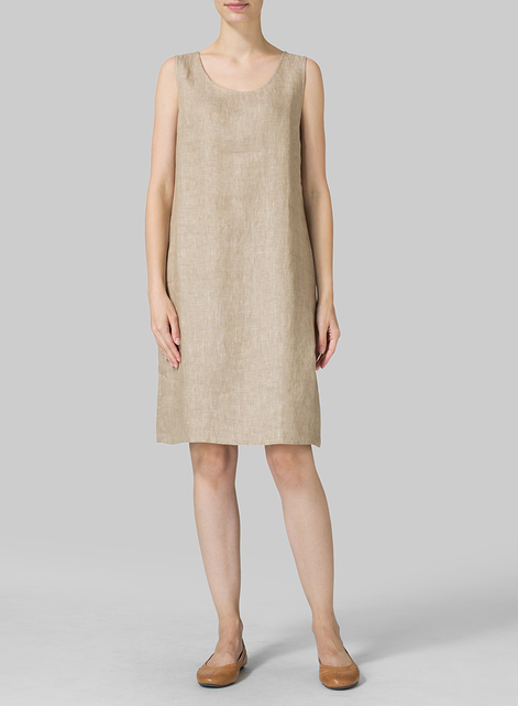 Linen Sleeveless Slip-on Dress