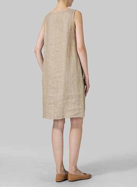 Linen Sleeveless Slip-on Dress