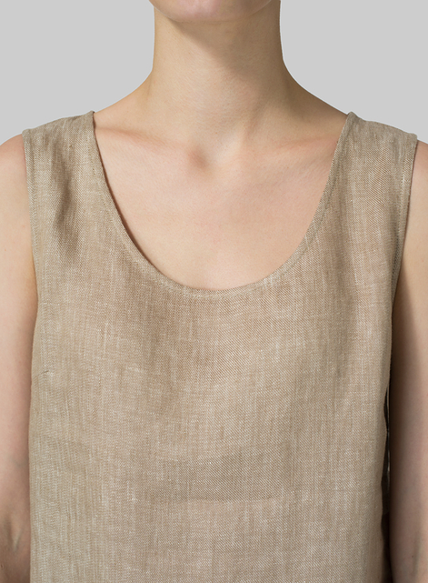 Linen Sleeveless Slip-on Dress