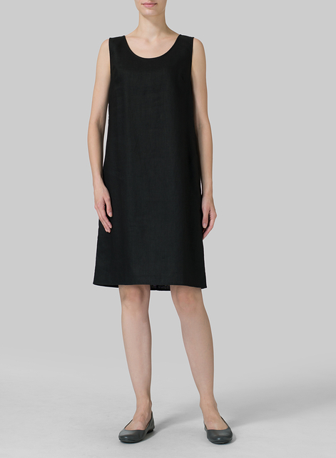 Linen Sleeveless Slip-on Dress