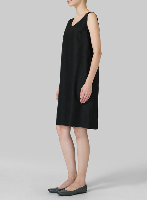 Linen Sleeveless Slip-on Dress