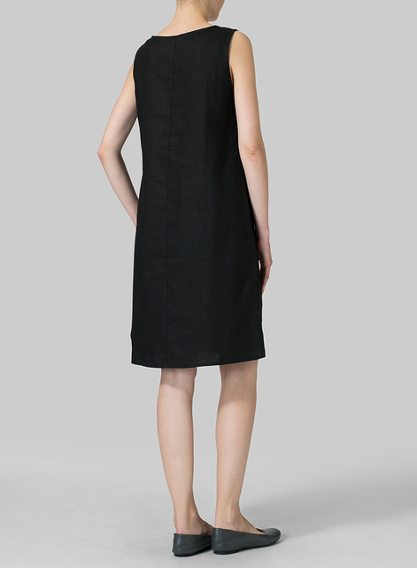 Linen Sleeveless Slip-on Dress