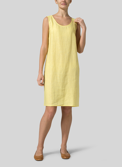Linen Sleeveless Slip-on Dress