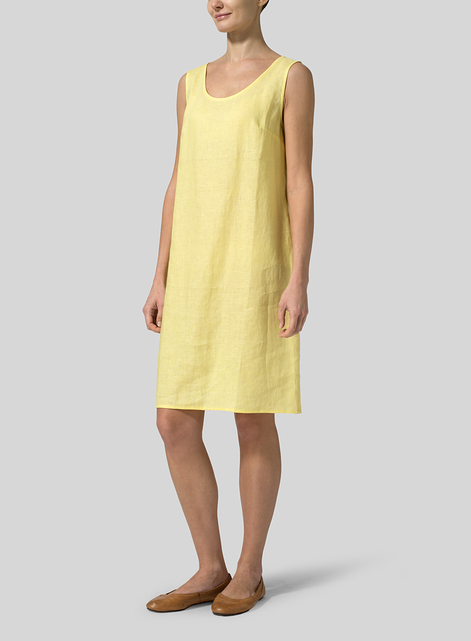 Linen Sleeveless Slip-on Dress