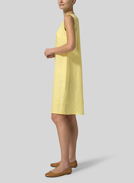 Linen Sleeveless Slip-on Dress