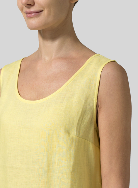 Linen Sleeveless Slip-on Dress