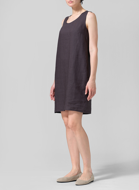 Linen Sleeveless Slip-on Dress