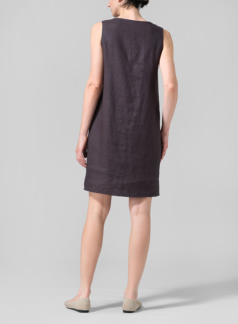 Linen Sleeveless Slip-on Dress