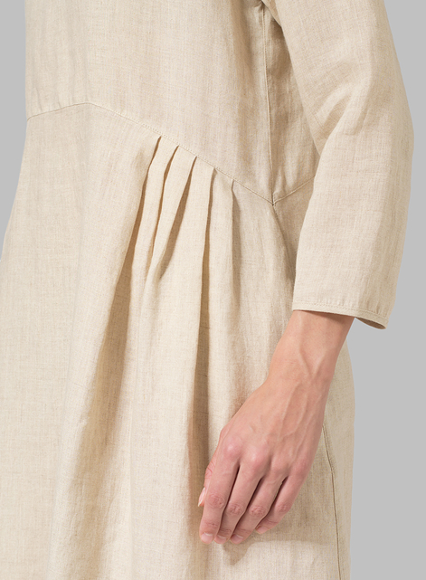 Linen Empire Waist Midi Dress