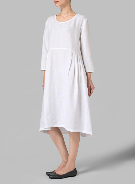 Linen Empire Waist Midi Dress