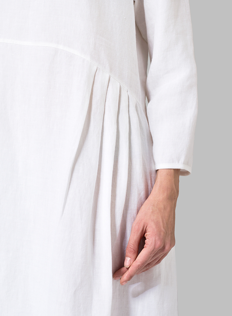 Linen Empire Waist Midi Dress
