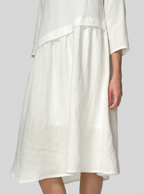 Linen A-line Asymmetrical Hem Dress