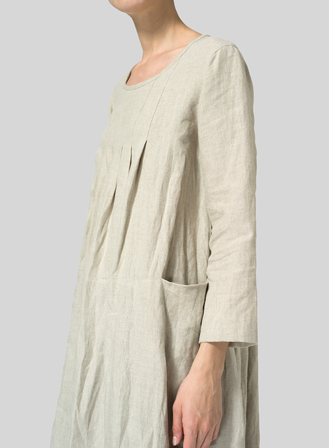 Linen High-Low Babydoll Dress