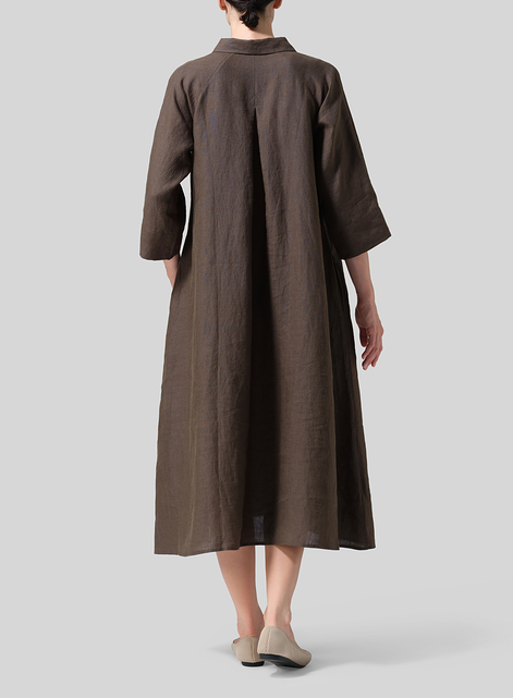 Linen A line Shirt Dress