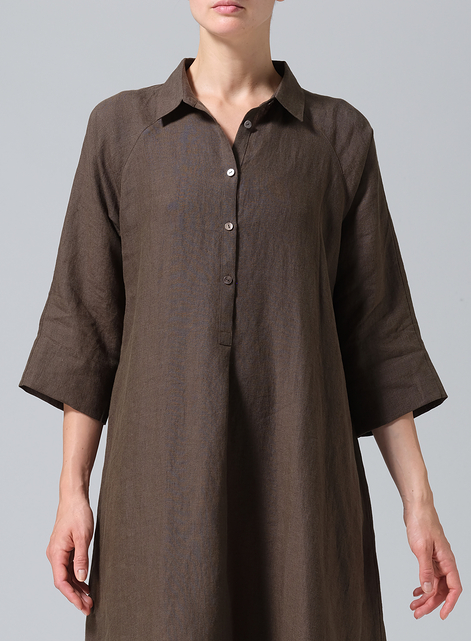Linen A line Shirt Dress