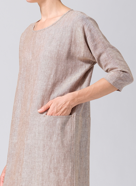 chinese dress ladies Oversized Linen Dress VOLUME