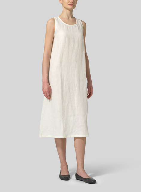 Linen Sleeveless Midi Dress
