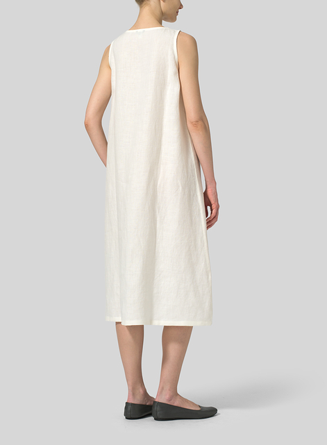 Linen Sleeveless Midi Dress