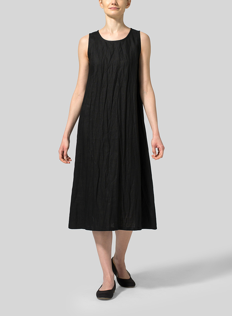 Linen Sleeveless Midi Dress