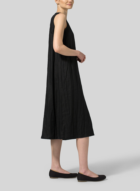 Linen Sleeveless Midi Dress