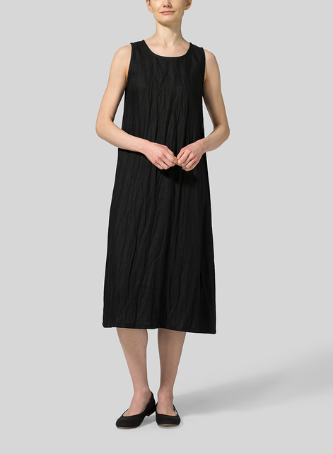 Linen Sleeveless Midi Dress