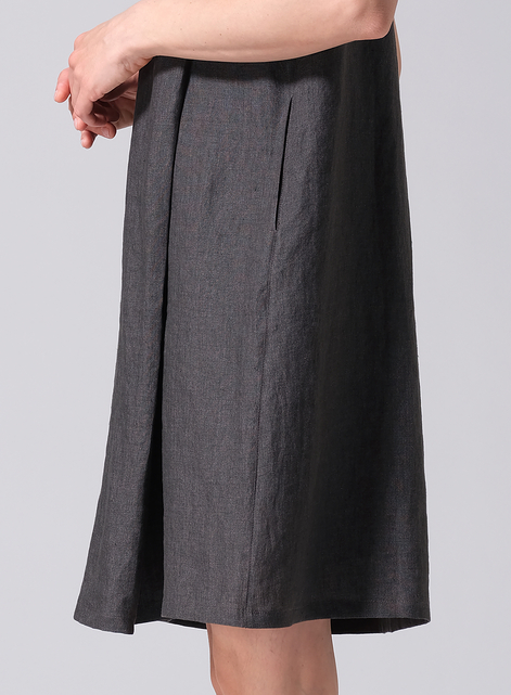 Linen Pleated A-Line Dress